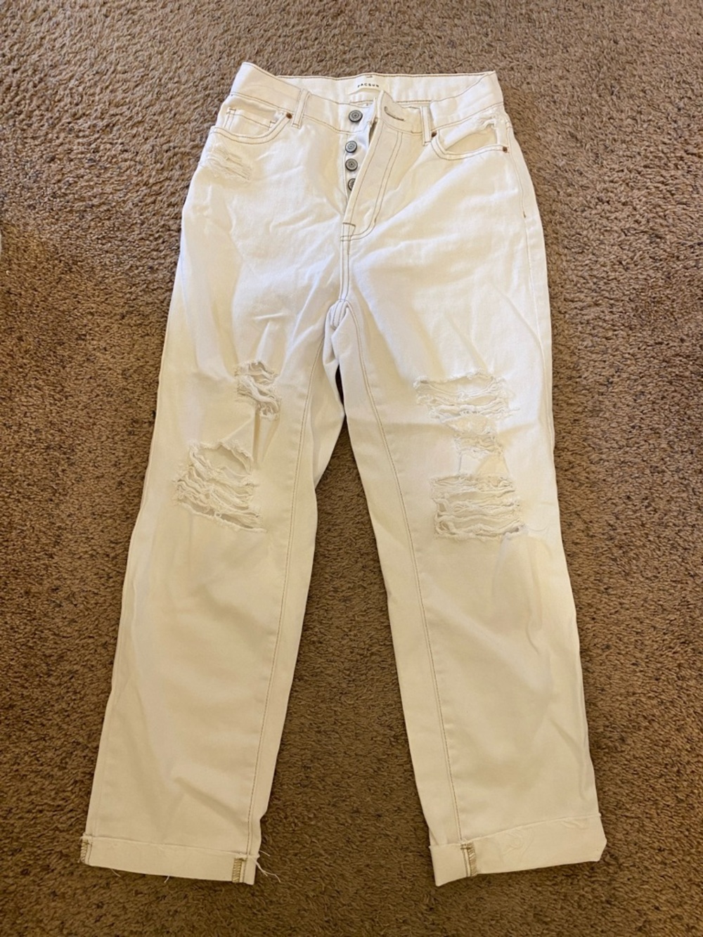 PacSun Cream White Denim Jeans